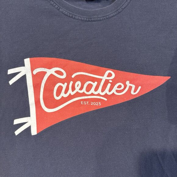 Cavalier Est. 2023 Pennant Logo T-Shirt Small Blue Graphic Short Sleeve Tee - Picture 2 of 7